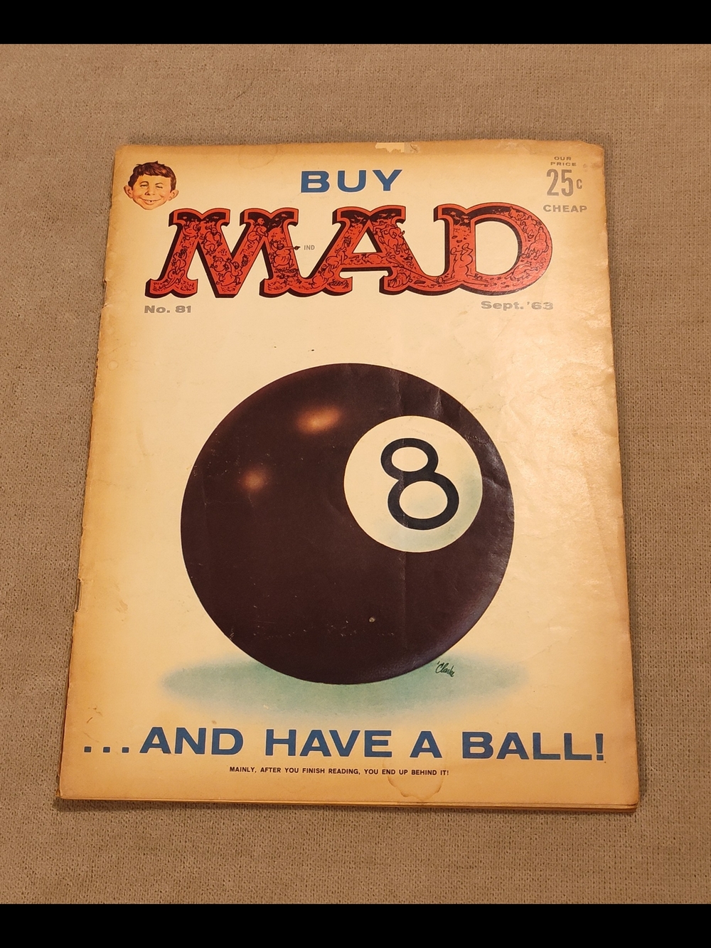 Vintage! September '63 Vintage Issue - Cream Cover with Black 8-Ball